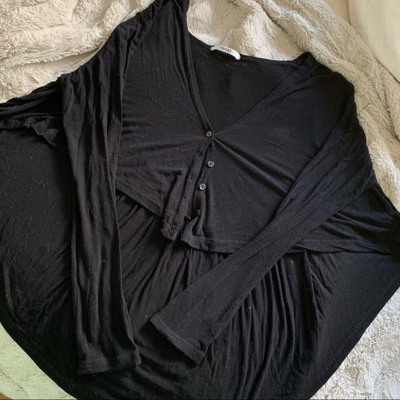 TOPAZ Black Crop Cardigan - Picture 2 of 2